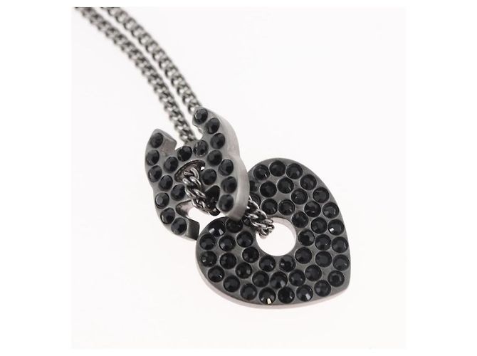 Chanel Coco Long Metal con Faux Pearls e Crystals Nero - vista 5