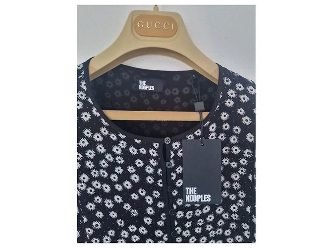 The Kooples Maxikleid mit Blumenprint Schwarz Weiß - Ansicht 3