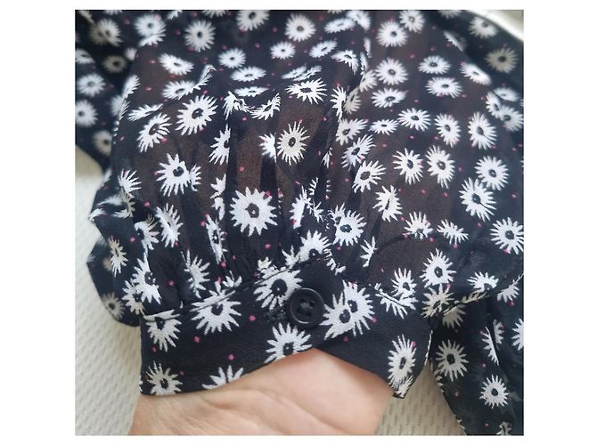 The Kooples Maxikleid mit Blumenprint Schwarz Weiß - Ansicht 6