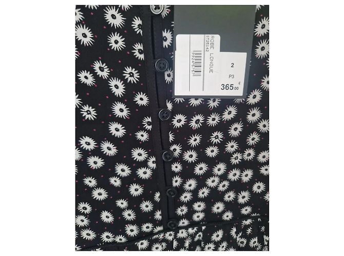 The Kooples Maxikleid mit Blumenprint Schwarz Weiß - Ansicht 7