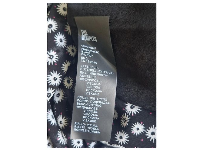 The Kooples Maxikleid mit Blumenprint Schwarz Weiß - Ansicht 9