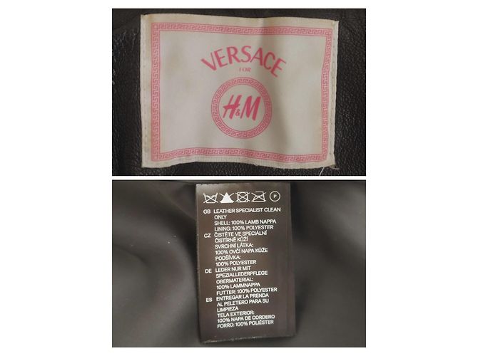 Versace For H&M Versace x H&M Jacket Black Leather Biker with Gold/Silver Studs XS 38 IT 2011 - view 11