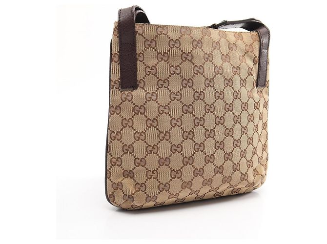Borsa a Spalla Gucci GG Canvas Marrone Beige - vista 2