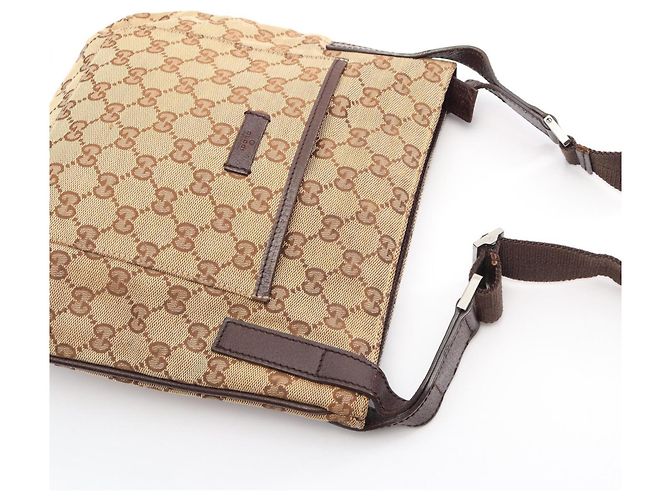 Borsa a Spalla Gucci GG Canvas Marrone Beige - vista 7