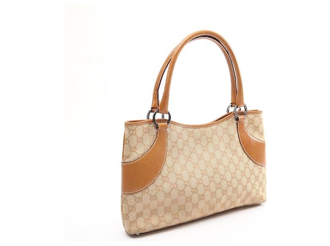 Borsa Tote Gucci GG Canvas Marrone Beige - vista 2