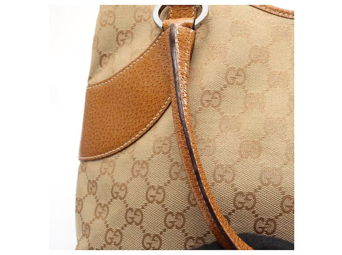 Borsa Tote Gucci GG Canvas Marrone Beige - vista 7