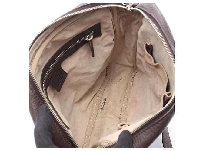 Sac à main en cuir marron Gucci - vue 3