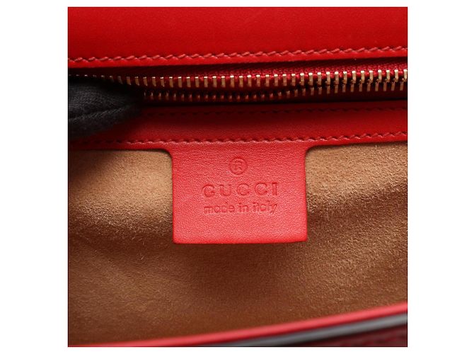 Borsa a tracolla Gucci Sylvie Small Web Line in pelle rossa Rosso - vista 4