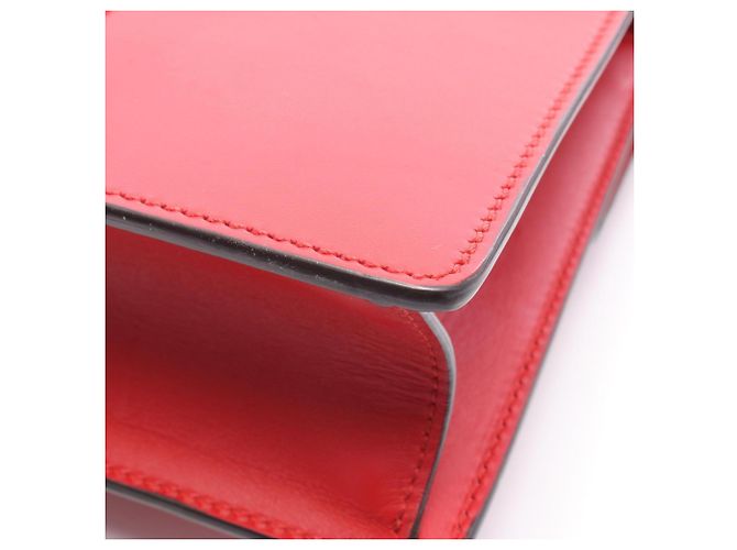 Borsa a tracolla Gucci Sylvie Small Web Line in pelle rossa Rosso - vista 7