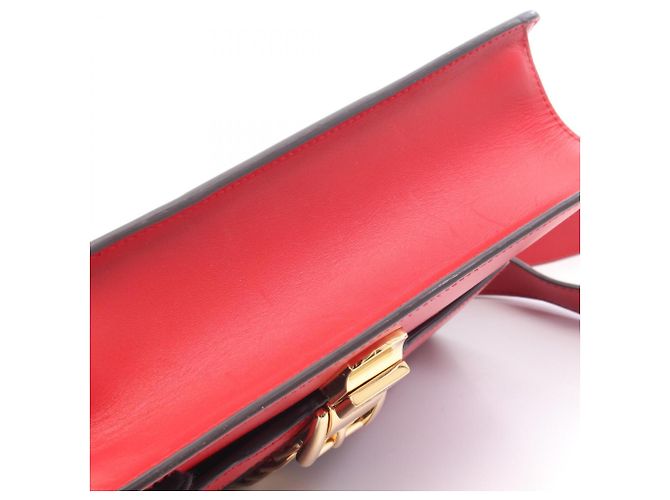 Borsa a tracolla Gucci Sylvie Small Web Line in pelle rossa Rosso - vista 9
