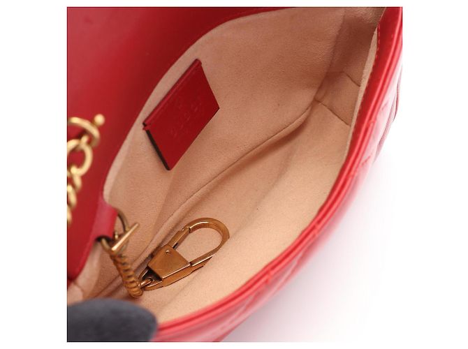 Borsa Gucci GG Marmont Super Mini Rosso - vista 3
