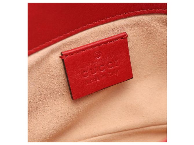 Borsa Gucci GG Marmont Super Mini Rosso - vista 4