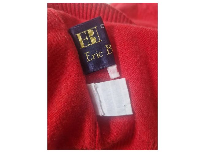 Pulôver Eric Bompard vermelho de caxemira e seda mangas curtas - vista 3