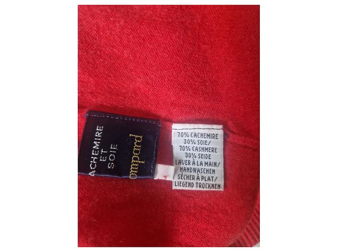 Pulôver Eric Bompard vermelho de caxemira e seda mangas curtas - vista 4