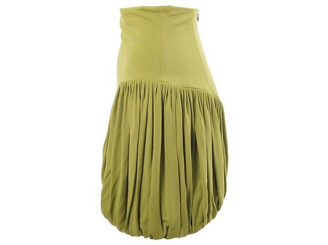 Mini saia drapeada verde oliva Norma Kamali - vista 2