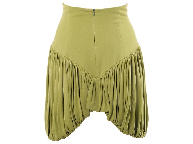Mini saia drapeada verde oliva Norma Kamali - vista 3