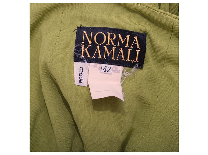 Mini saia drapeada verde oliva Norma Kamali - vista 6