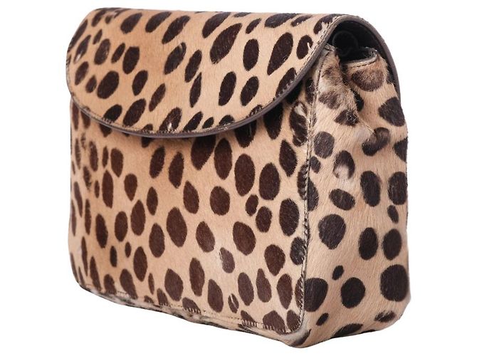 Prada Vintage Leopard Print Pony Hair Tasche Braun - Ansicht 2