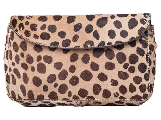 Prada Vintage Leopard Print Pony Hair Tasche Braun - Ansicht 3