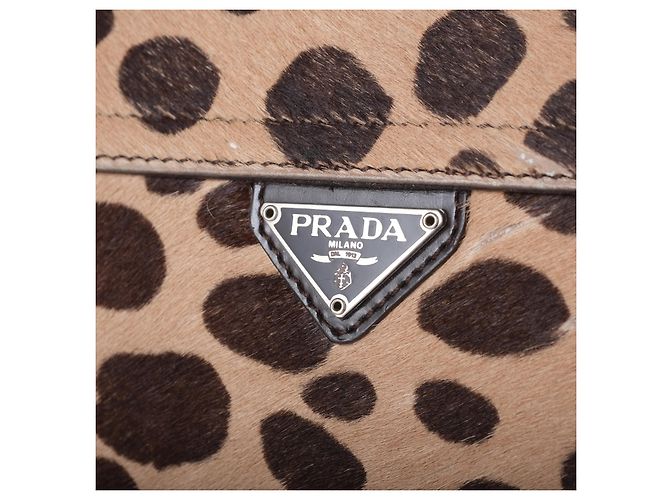 Prada Vintage Leopard Print Pony Hair Tasche Braun - Ansicht 5
