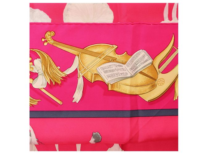 Foulard in seta Hermès Carré 90 "La Dance ballet" Rosa - vista 11