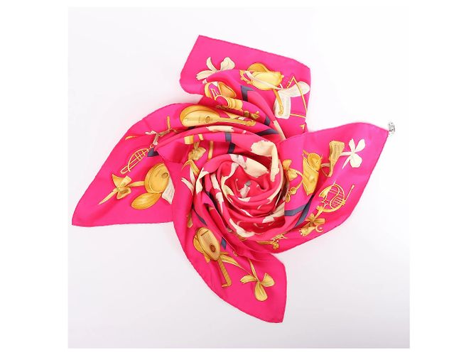 Foulard in seta Hermès Carré 90 "La Dance ballet" Rosa - vista 12