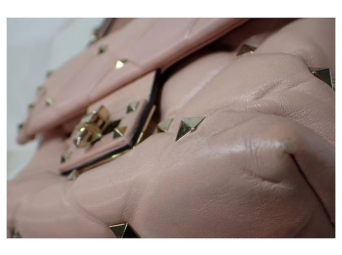Valentino Garavani Rockstud Borsa a Mano in Pelle Rosa Cipria - vista 10