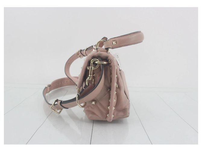 Valentino Garavani Rockstud Borsa a Mano in Pelle Rosa Cipria - vista 3