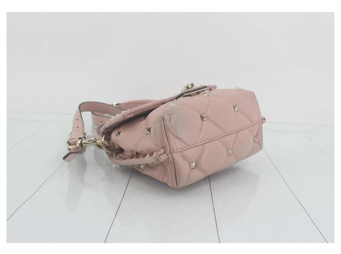 Valentino Garavani Rockstud Borsa a Mano in Pelle Rosa Cipria - vista 5