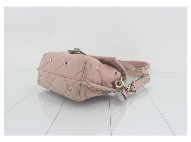 Valentino Garavani Rockstud Borsa a Mano in Pelle Rosa Cipria - vista 6