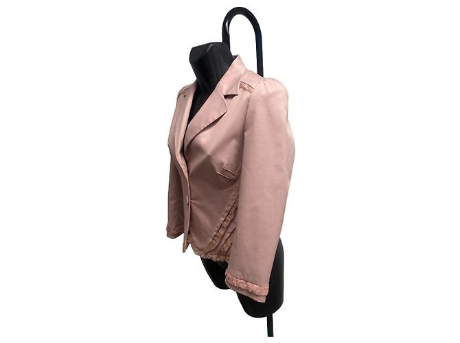 Blazer in misto cotone rosa vintage con volant John Galliano - vista 2