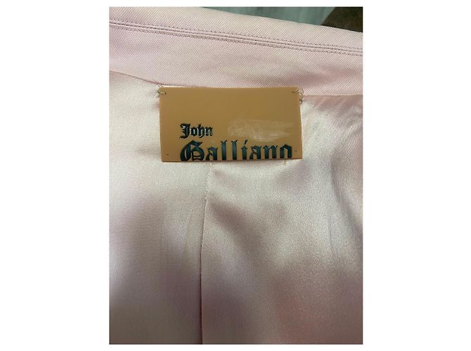 Blazer in misto cotone rosa vintage con volant John Galliano - vista 4