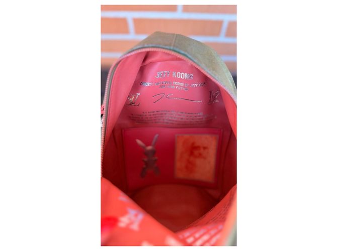 Zaino Louis Vuitton x Jeff Koons Masters Collection Mona Lisa Marrone Verde - vista 11