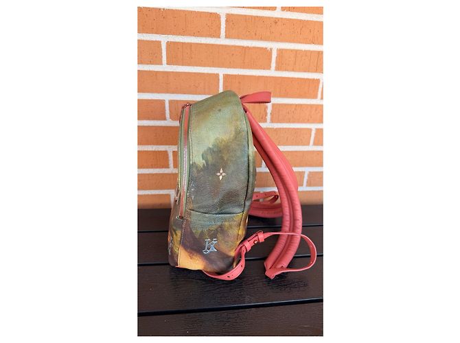 Zaino Louis Vuitton x Jeff Koons Masters Collection Mona Lisa Marrone Verde - vista 4