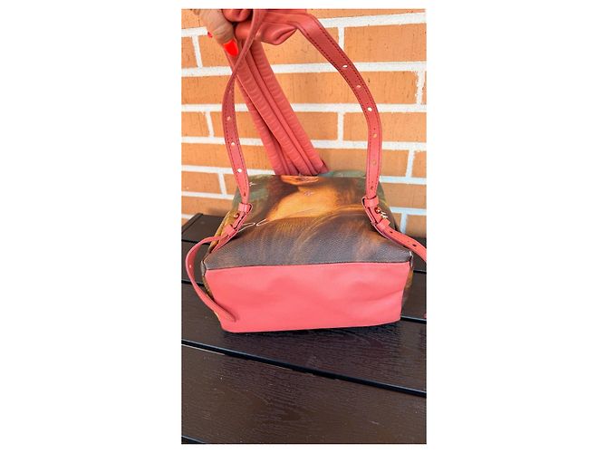 Zaino Louis Vuitton x Jeff Koons Masters Collection Mona Lisa Marrone Verde - vista 5