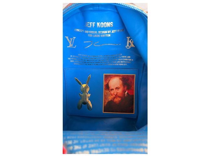 Louis Vuitton x Jeff Koons Masters Collection Zaino The Tiger Hunt Blu Multicolore - vista 13