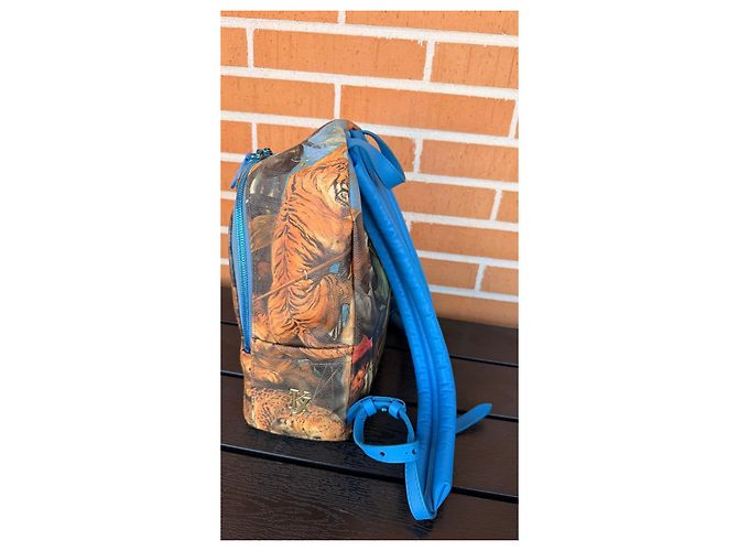 Louis Vuitton x Jeff Koons Masters Collection Zaino The Tiger Hunt Blu Multicolore - vista 3