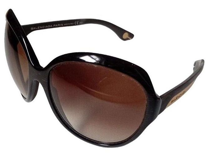 Gafas de sol oversize Balenciaga Paris Castaño Negro - vista 2