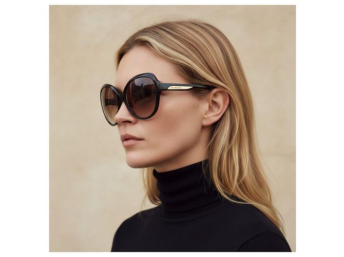 Gafas de sol oversize Balenciaga Paris Castaño Negro - vista 3