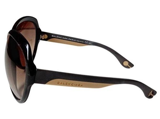 Gafas de sol oversize Balenciaga Paris Castaño Negro - vista 4