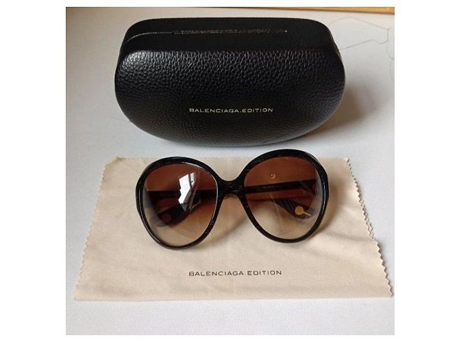 Gafas de sol oversize Balenciaga Paris Castaño Negro - vista 7