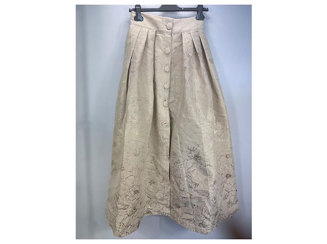 Autre Marque DESTREE Completo gonna e top in broccato floreale beige - vista 2