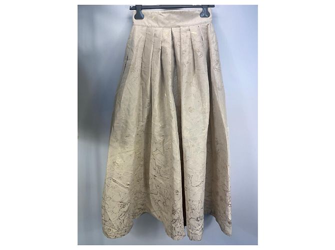 Autre Marque DESTREE Completo gonna e top in broccato floreale beige - vista 5