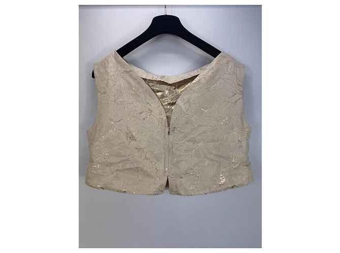 Autre Marque DESTREE Completo gonna e top in broccato floreale beige - vista 7