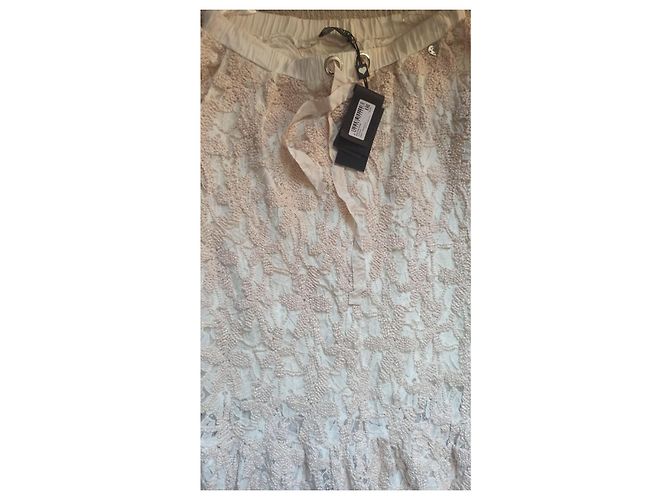 Autre Marque Twinset Simona Barbieri Falda Larga de Encaje Beige - vista 4
