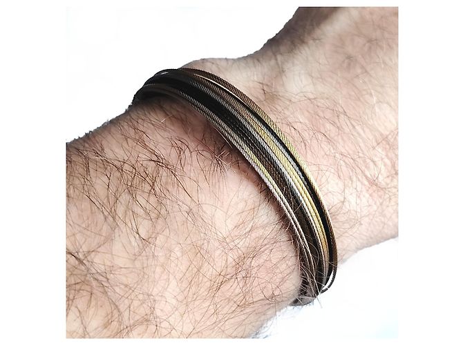 Autre Marque Charriol Pulsera Cables Multihilo Acero Inoxidable Dorado - vista 4