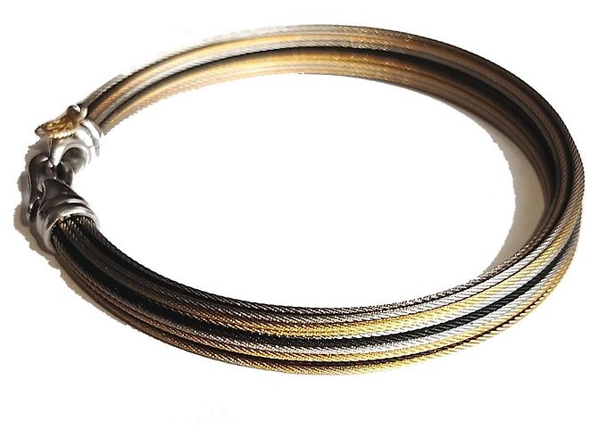 Autre Marque Charriol Pulsera Cables Multihilo Acero Inoxidable Dorado - vista 8