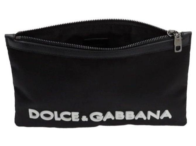 Dolce & Gabbana Pochette in Nylon Nero Logo - vista 5