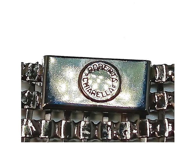 Autre Marque Roberta Chiarella Bracciale Cuff Largo in Cristalli Swarovski Rosso Rubino Bordò - vista 5