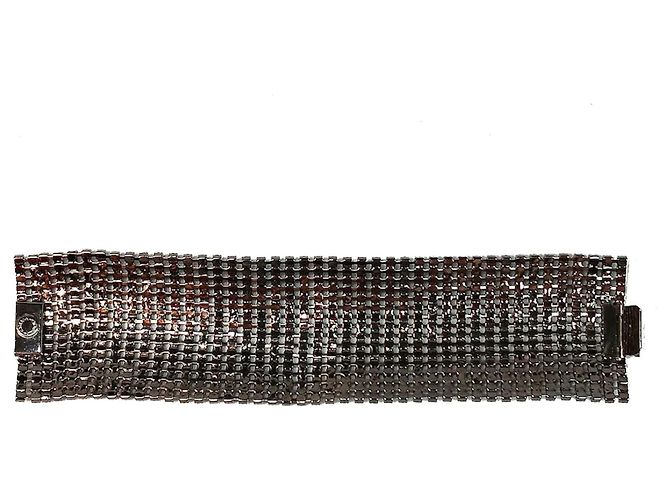 Autre Marque Roberta Chiarella Bracciale Cuff Largo in Cristalli Swarovski Rosso Rubino Bordò - vista 6